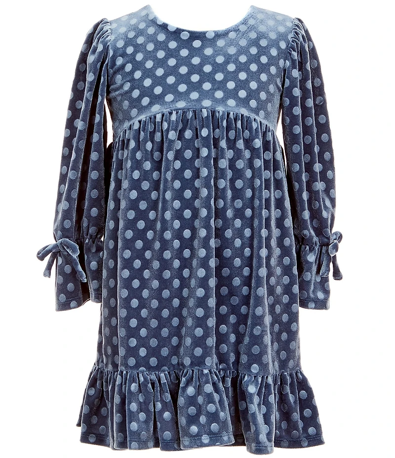 Bonnie Jean Little Girls Long Sleeve Embossed Stretch Velvet Empire-Waist Dress