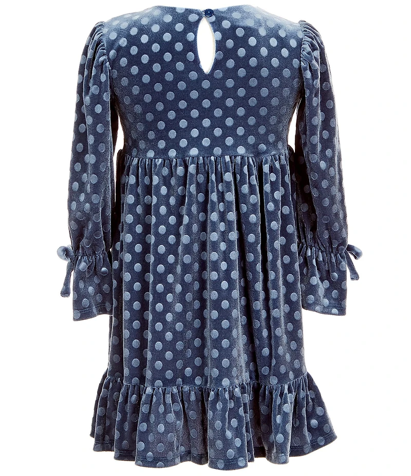 Bonnie Jean Little Girls Long Sleeve Embossed Stretch Velvet Empire-Waist Dress