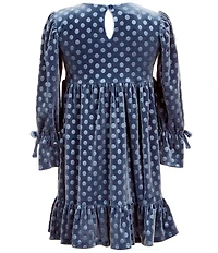 Bonnie Jean Little Girls Long Sleeve Embossed Stretch Velvet Empire-Waist Dress