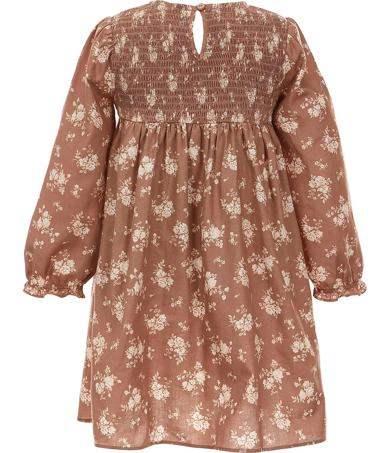 Bonnie Jean Little Girls Long Sleeve Floral Print Empire Waist Dress
