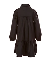 Bonnie Jean Little Girls Long-Sleeve Patch-Motif Shirtdress