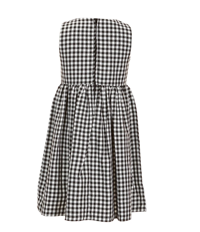 Bonnie Jean Little Girls Long-Sleeve Solid Faux-Sherpa Coat & Sleeveless Plaid Fit-And-Flare Dress