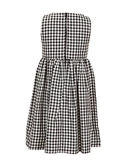 Bonnie Jean Little Girls Long-Sleeve Solid Faux-Sherpa Coat & Sleeveless Plaid Fit-And-Flare Dress