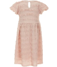 Bonnie Jean Little Girls Puff Sleeve Ruffled Lace Knit Dress