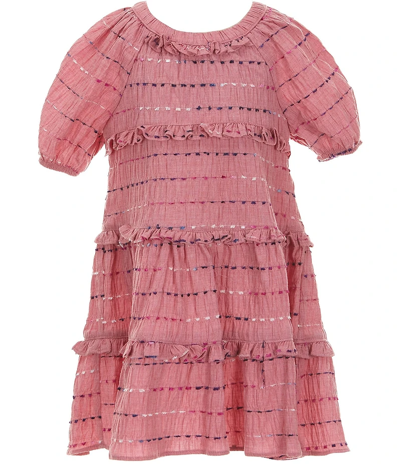 Bonnie Jean Little Girls Short-Sleeve Textured-Clip-Dot Dress
