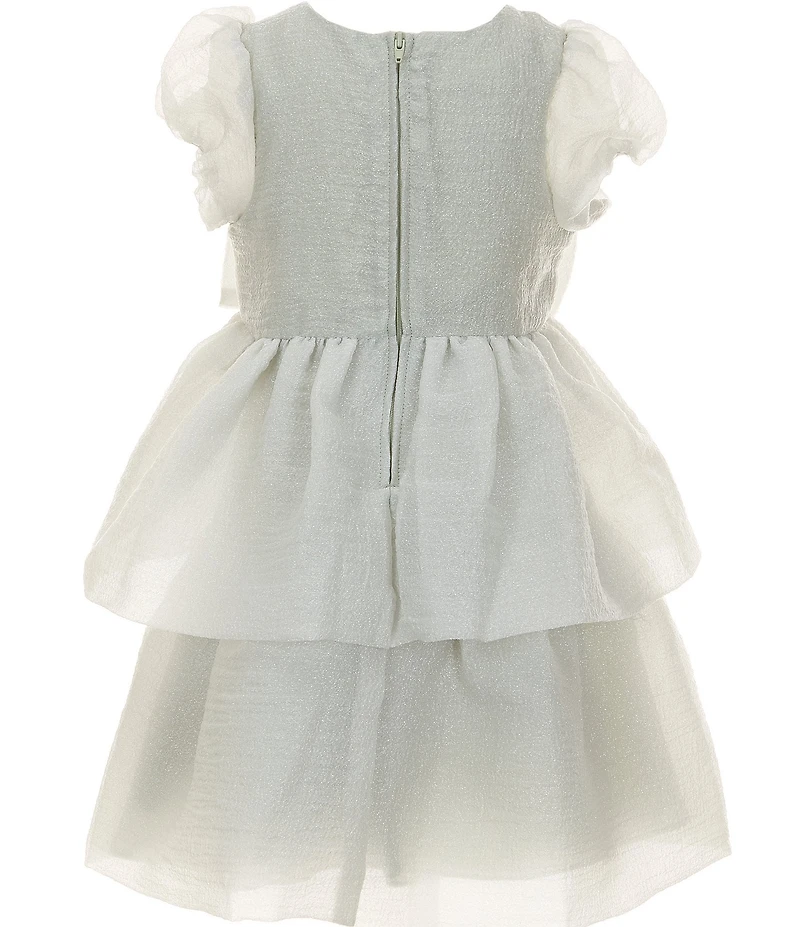 Bonnie Jean Little Girls Short Sleeve Tiered Crinkle Organza Dress