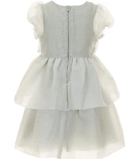 Bonnie Jean Little Girls Short Sleeve Tiered Crinkle Organza Dress