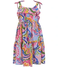 Bonnie Jean Little Girls Sleeveless Abstract/Floral-Printed Dress