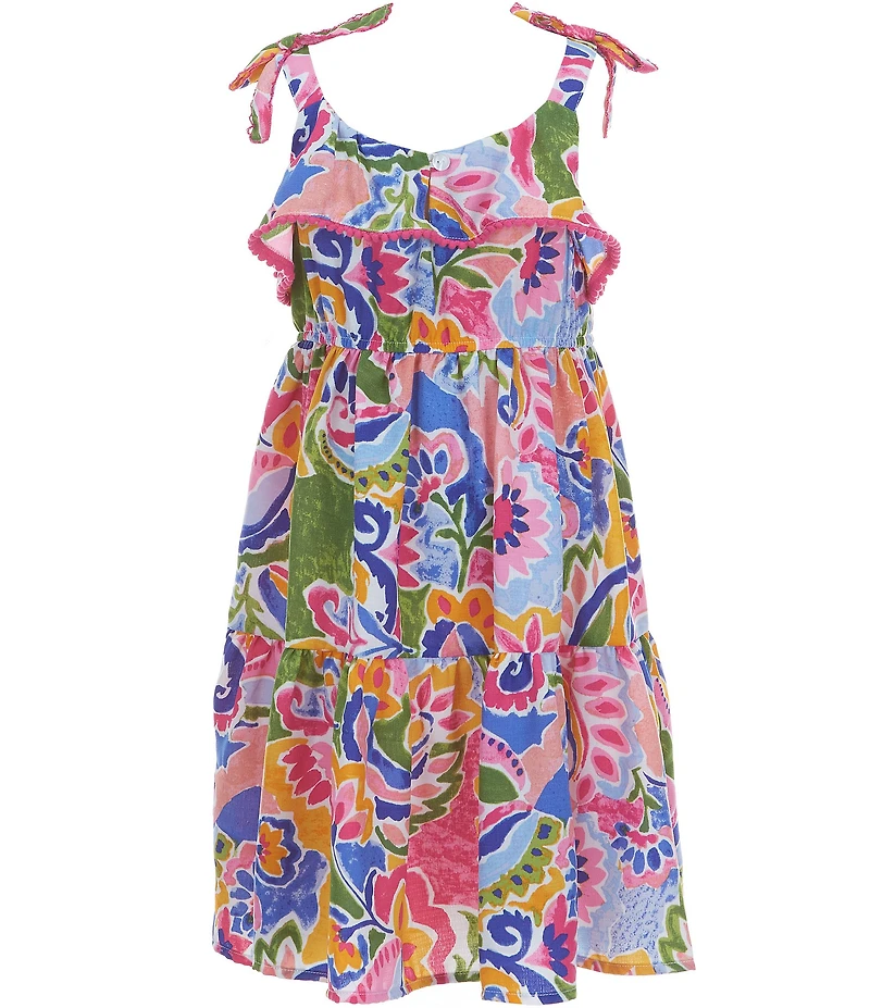 Bonnie Jean Little Girls Sleeveless Abstract/Floral-Printed Dress