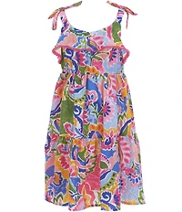 Bonnie Jean Little Girls Sleeveless Abstract/Floral-Printed Dress