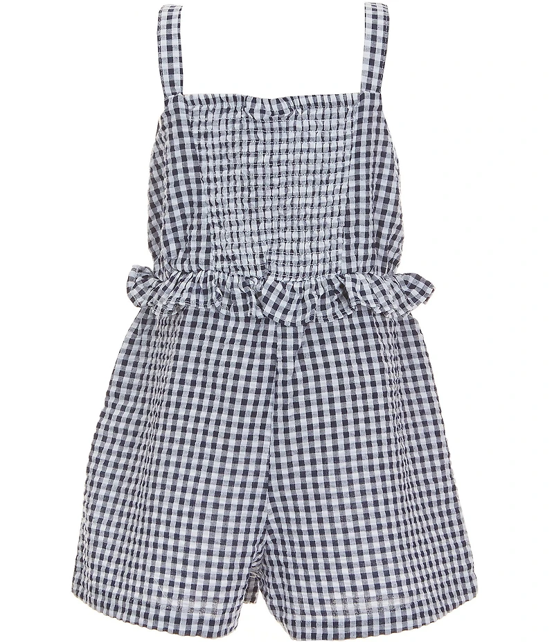 Bonnie Jean Little Girls Sleeveless Checked Americana Seersucker Romper