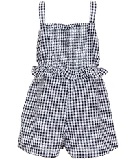 Bonnie Jean Little Girls Sleeveless Checked Americana Seersucker Romper
