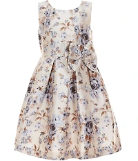 Bonnie Jean Little Girls Sleeveless Floral Mikado Dress