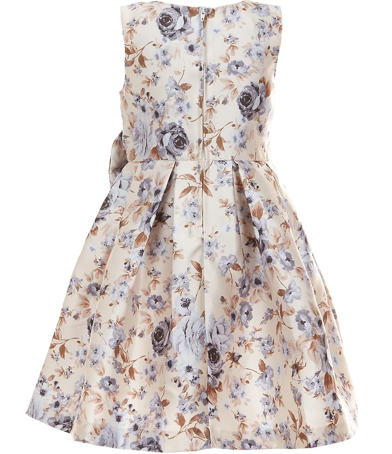 Bonnie Jean Little Girls Sleeveless Floral Mikado Dress
