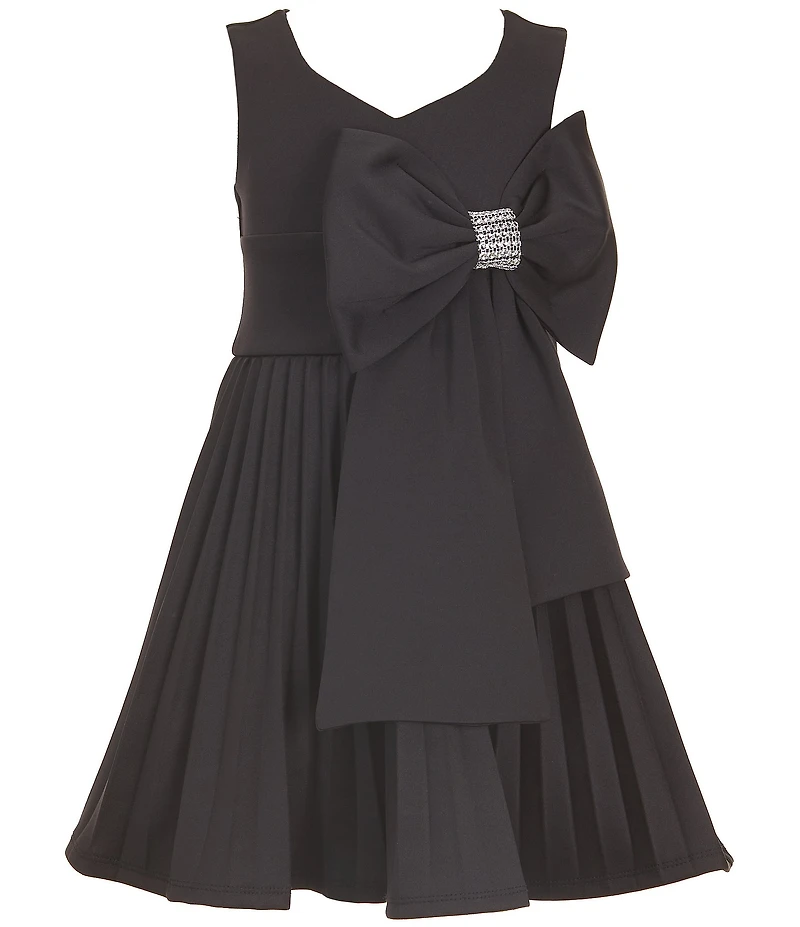 Bonnie Jean Little Girls Sleeveless Jeweled-Bow-Accented Fit-And-Flare Dress