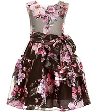 Bonnie Jean Little Girls Sleeveless Metallic Floral Burnout Fit-And-Flare Dress