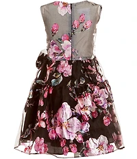 Bonnie Jean Little Girls Sleeveless Metallic Floral Burnout Fit-And-Flare Dress