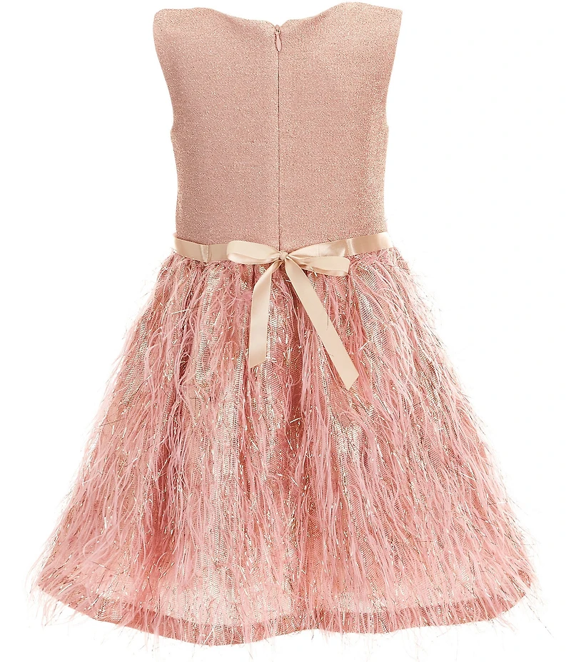 Bonnie Jean Little Girls Sleeveless Metallic-Knit/Lurex Jacquard Fit-And-Flare Dress