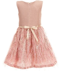 Bonnie Jean Little Girls Sleeveless Metallic-Knit/Lurex Jacquard Fit-And-Flare Dress