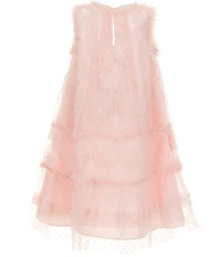 Bonnie Jean Little Girls Sleeveless Soutache-Embroidered/Flocked-Dot Shift Dress