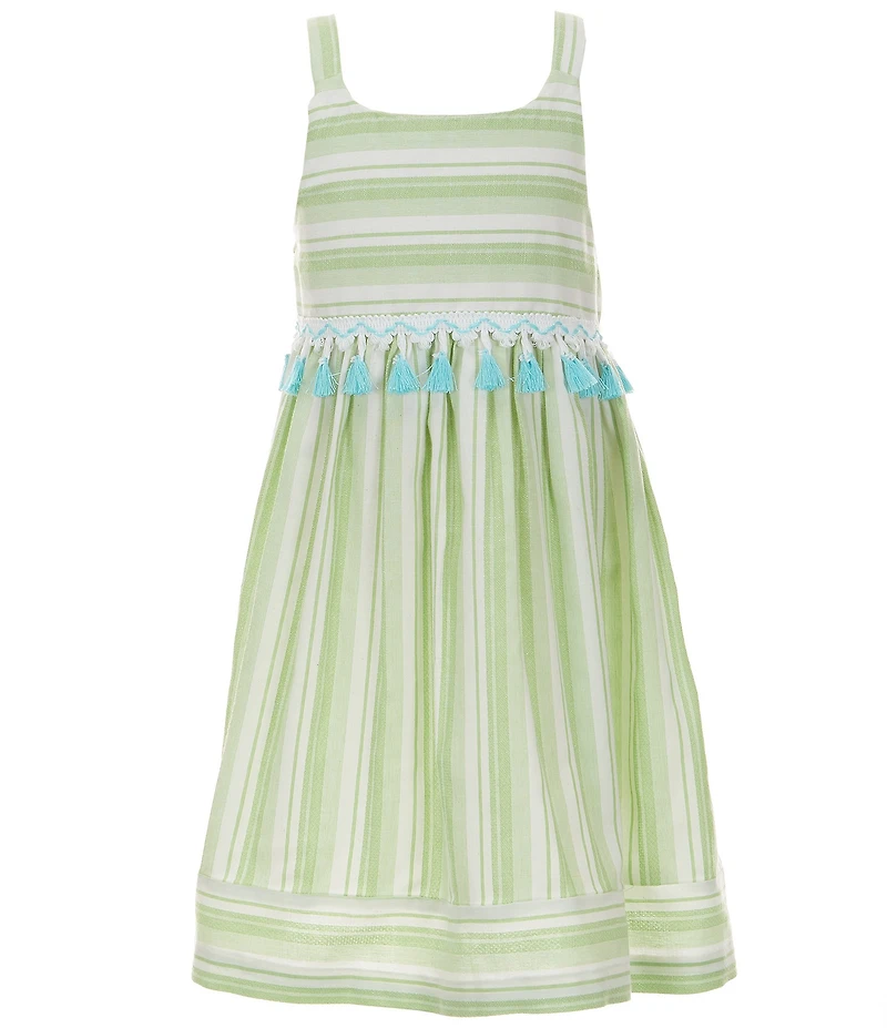 Bonnie Jean Little Girls Sleeveless Striped Linen-Look Float Dress