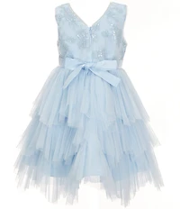 Bonnie Jean Little Girls Sleeveless Tonal-Sequin-Embellished/Floral-Embroidered/Mesh-Skirted Fit-And-Flare Dress