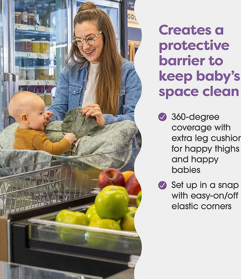 Boppy Shopping Cart Cover - Happy Green Leaf