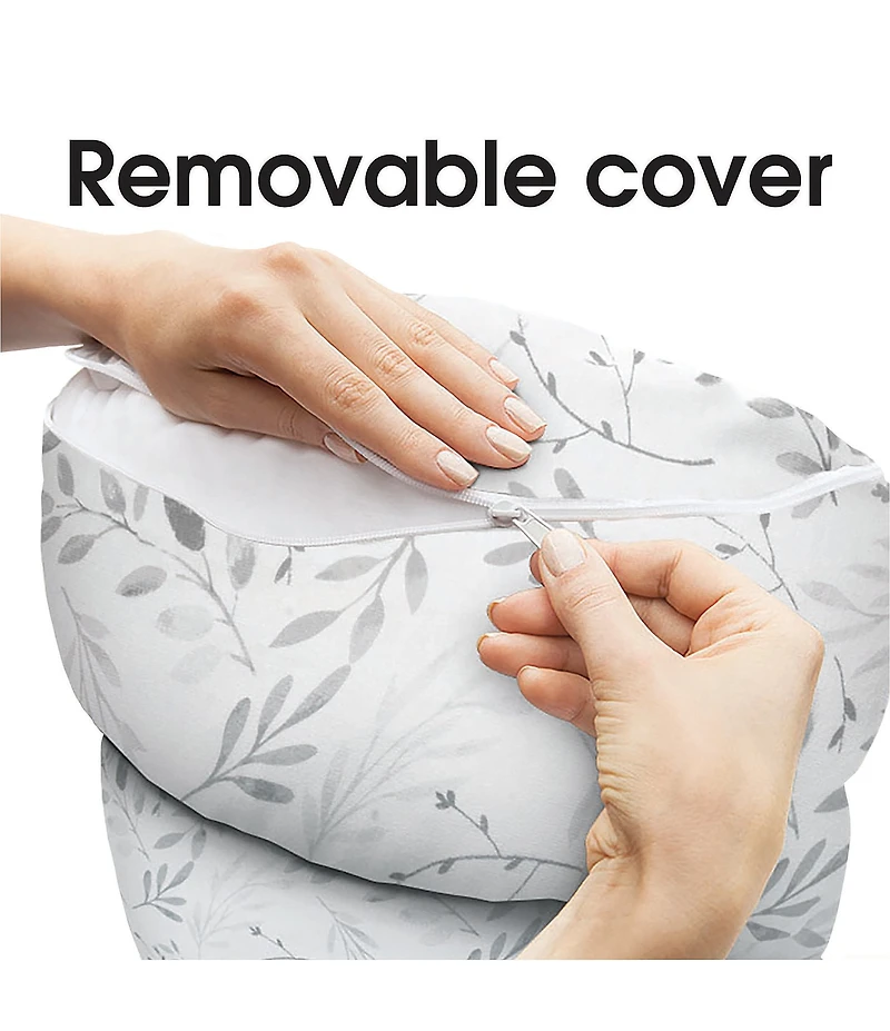 Boppy Side Sleeper Pregnancy Pillow - Gray Leaves Falling