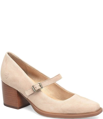 Born Adelphi Suede Snip Toe Mary Jane Pumps