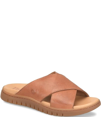 Born Adia Leather Cross Band Sandals