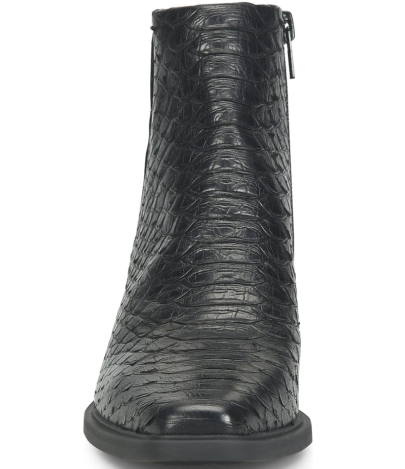 Born Aiken Snake Embossed Leather Booties