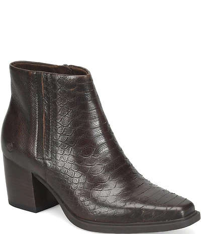 Born Aiken Snake Embossed Leather Booties