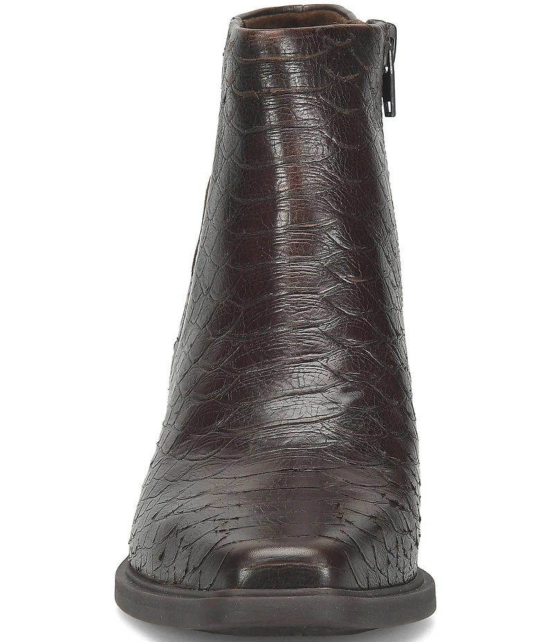 Born Aiken Snake Embossed Leather Booties