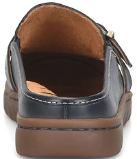 Born Alora Leather Buckle Strap Loafer Mules