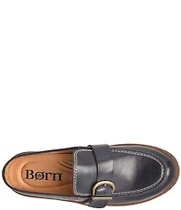 Born Alora Leather Buckle Strap Loafer Mules