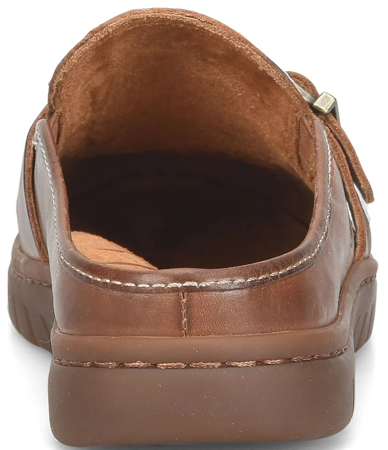 Born Alora Leather Buckle Strap Loafer Mules