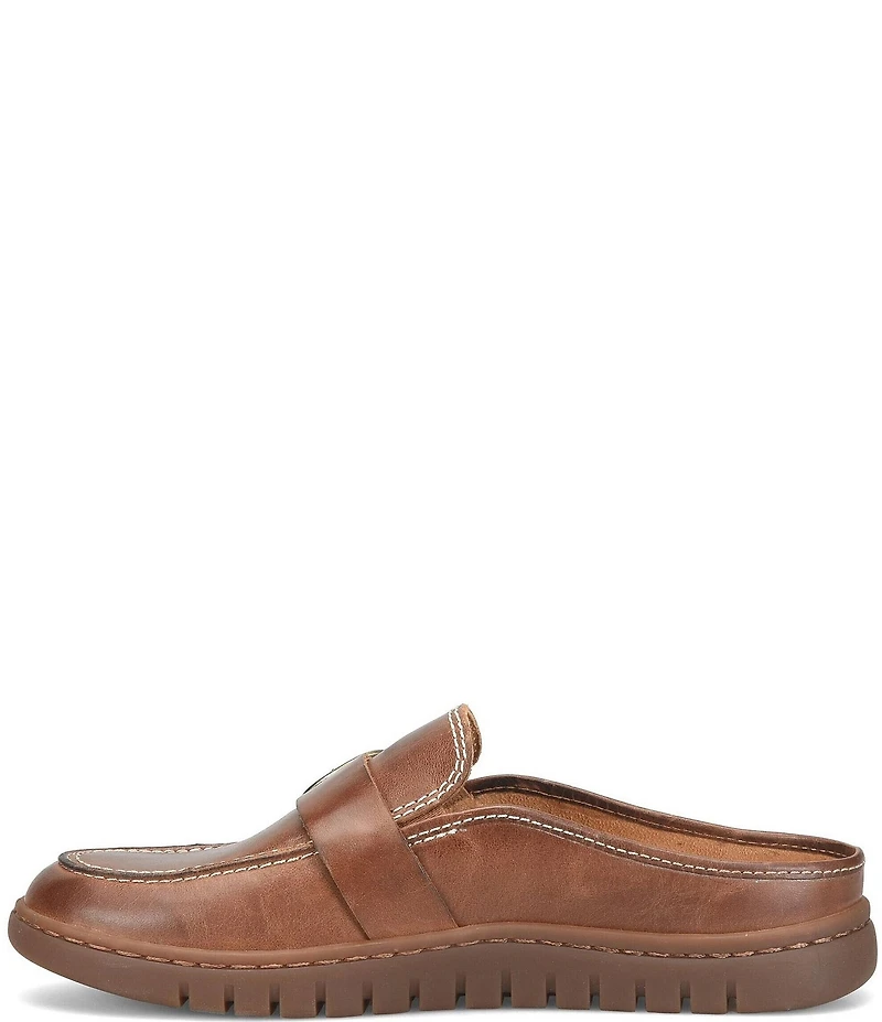 Born Alora Leather Buckle Strap Loafer Mules