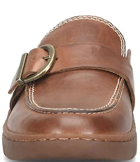 Born Alora Leather Buckle Strap Loafer Mules