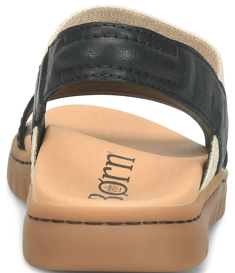 Born Amabel Leather and Elastic Slingback Sandals