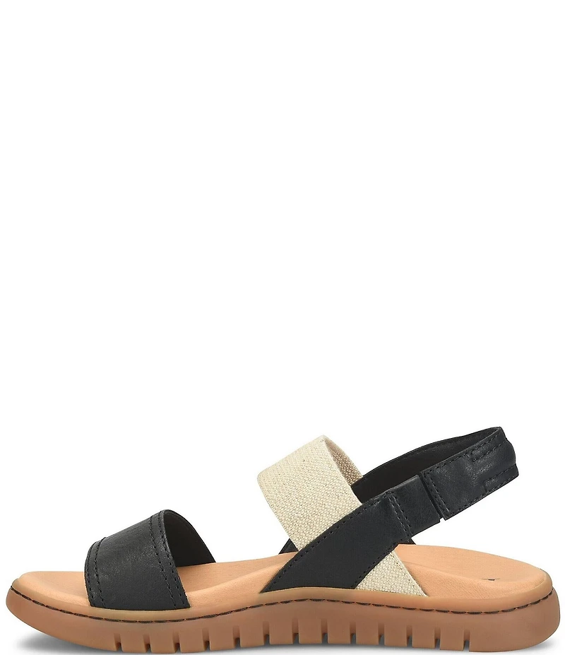 Born Amabel Leather and Elastic Slingback Sandals