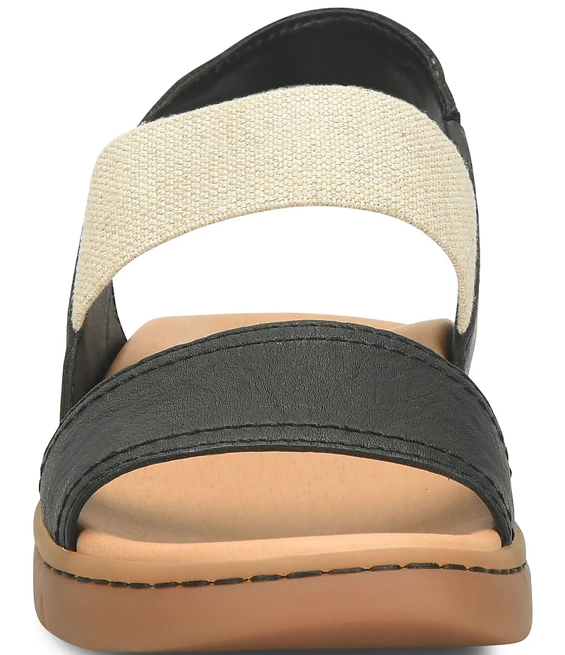 Born Amabel Leather and Elastic Slingback Sandals