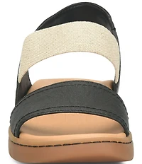 Born Amabel Leather and Elastic Slingback Sandals