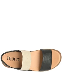 Born Amabel Leather and Elastic Slingback Sandals
