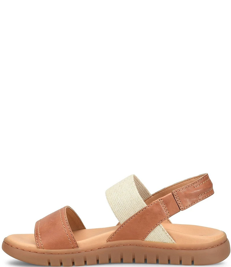 Born Amabel Leather and Elastic Slingback Sandals