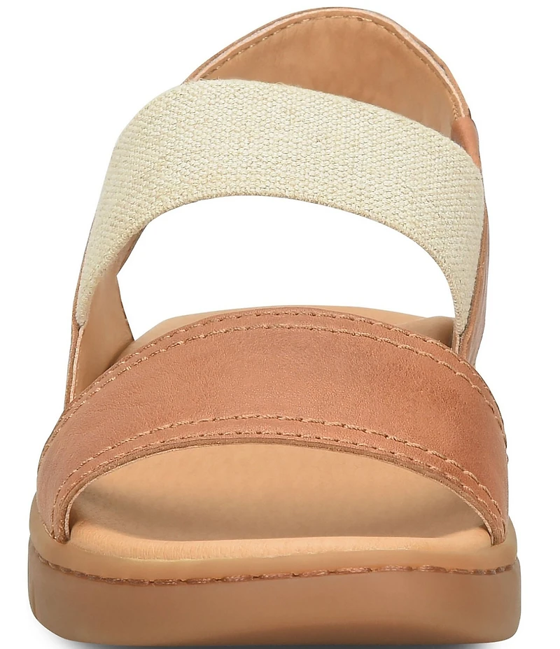 Born Amabel Leather and Elastic Slingback Sandals