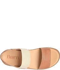 Born Amabel Leather and Elastic Slingback Sandals
