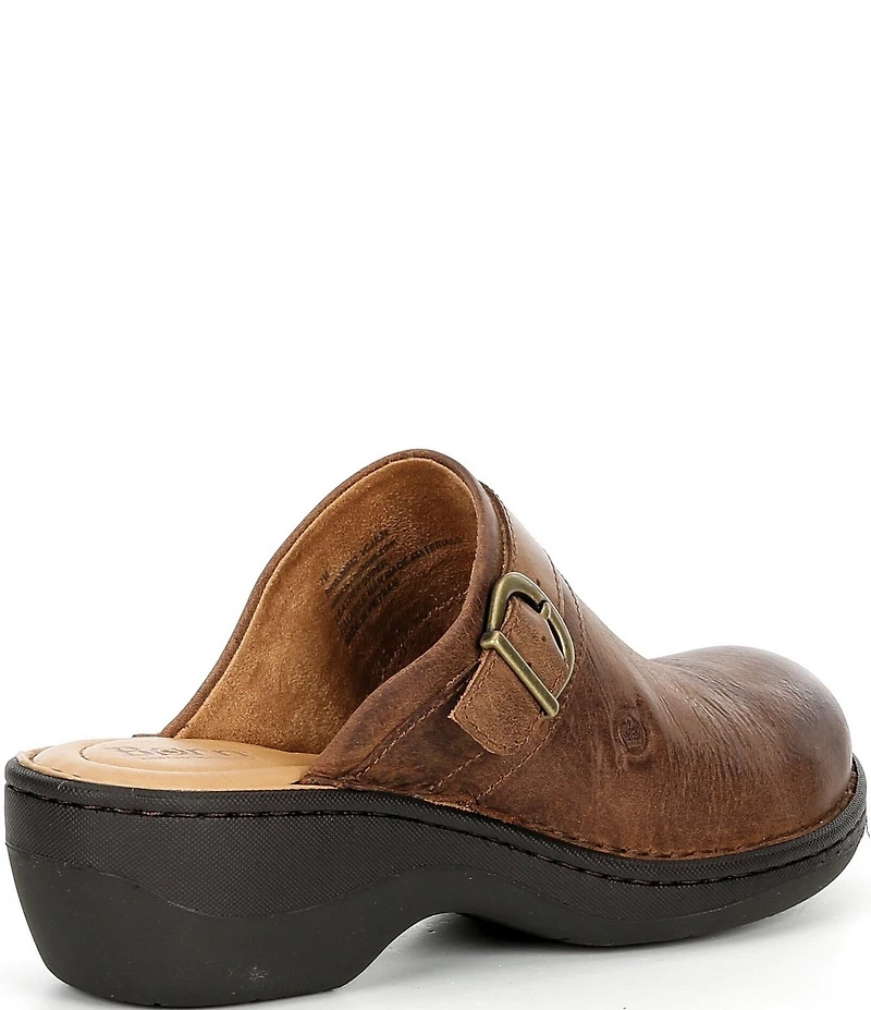 Born Avoca Leather Buckle Hardware Clogs