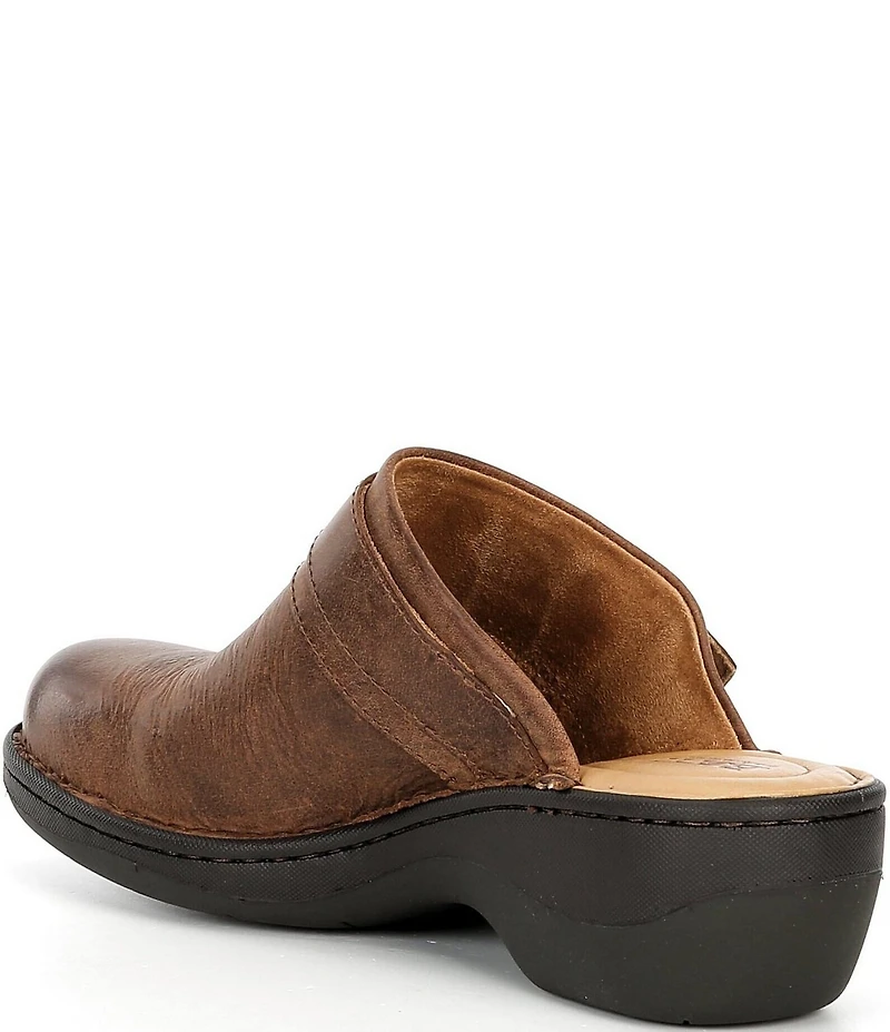 Born Avoca Leather Buckle Hardware Clogs