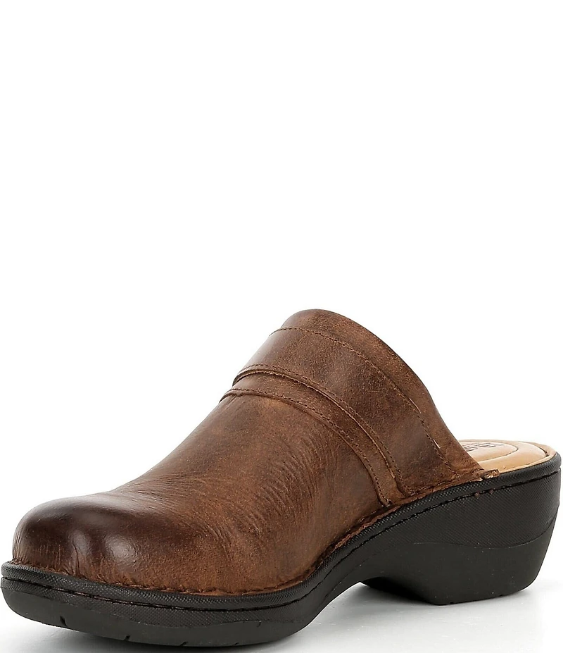 Born Avoca Leather Buckle Hardware Clogs