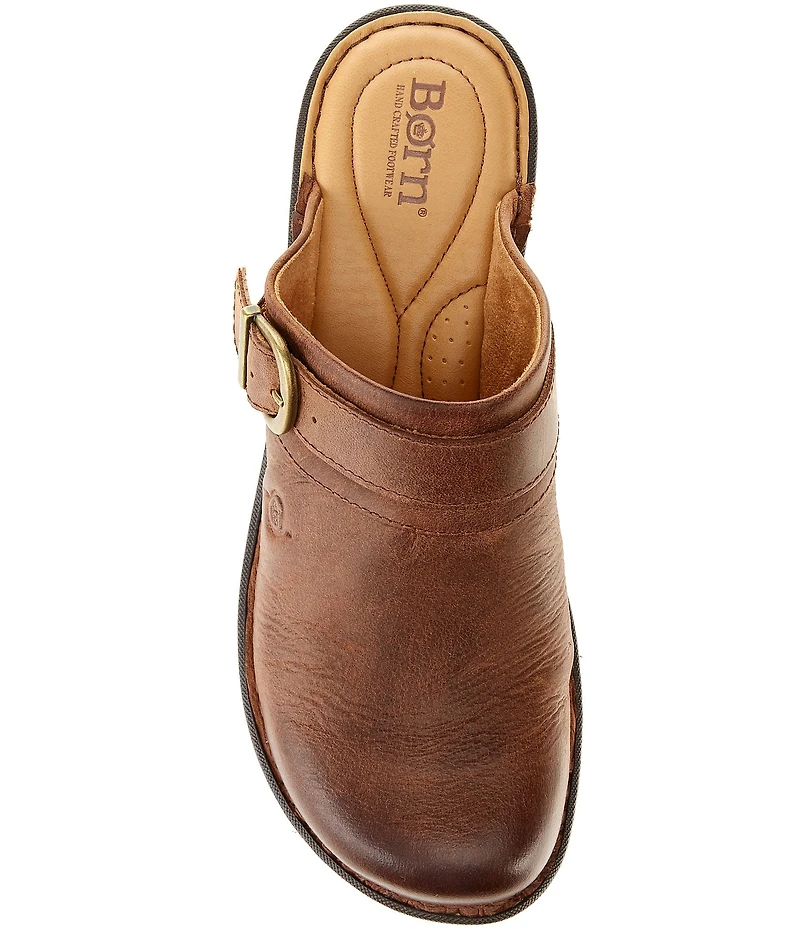 Born Avoca Leather Buckle Hardware Clogs